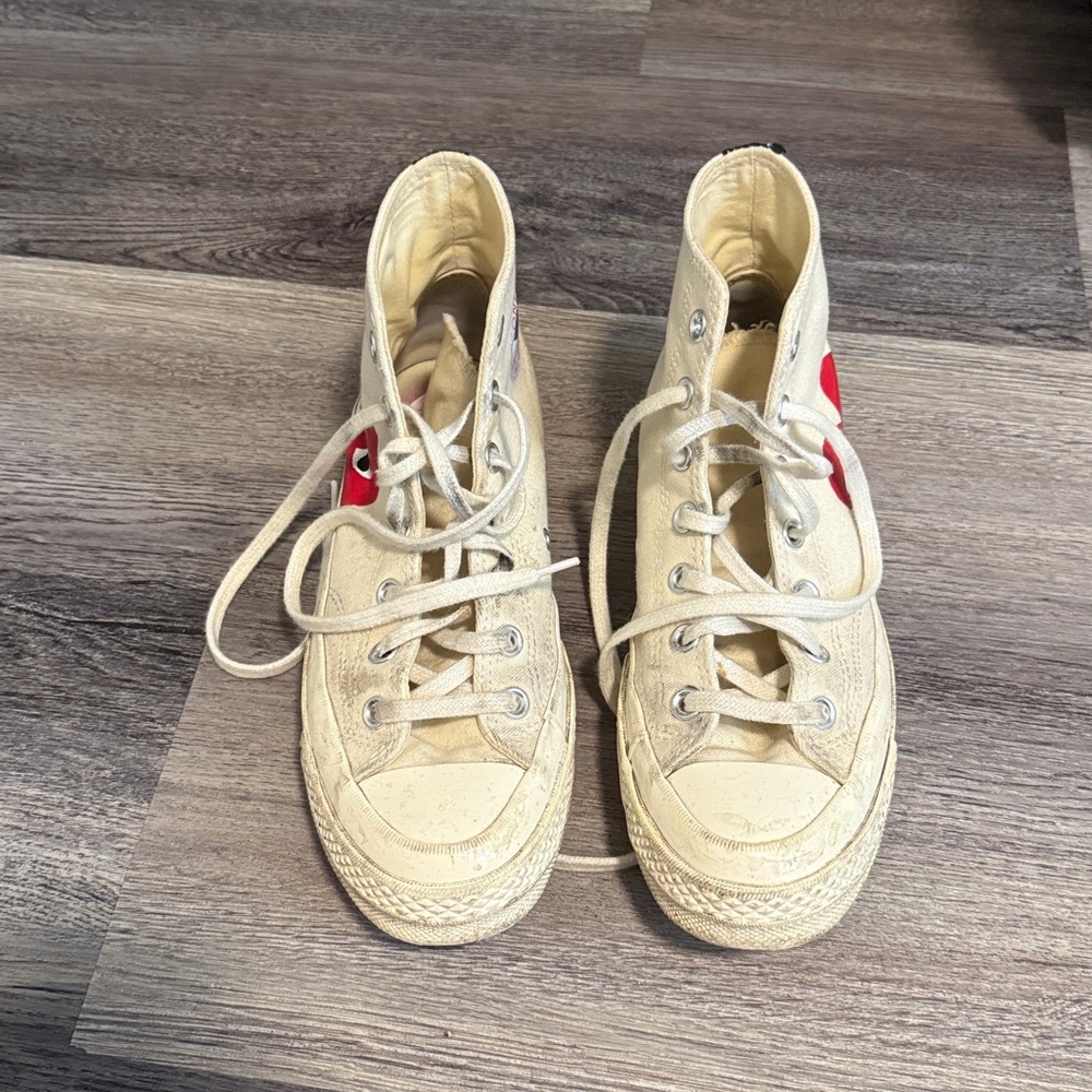 Converse Play High-Top Sneakers with Cream and Red
